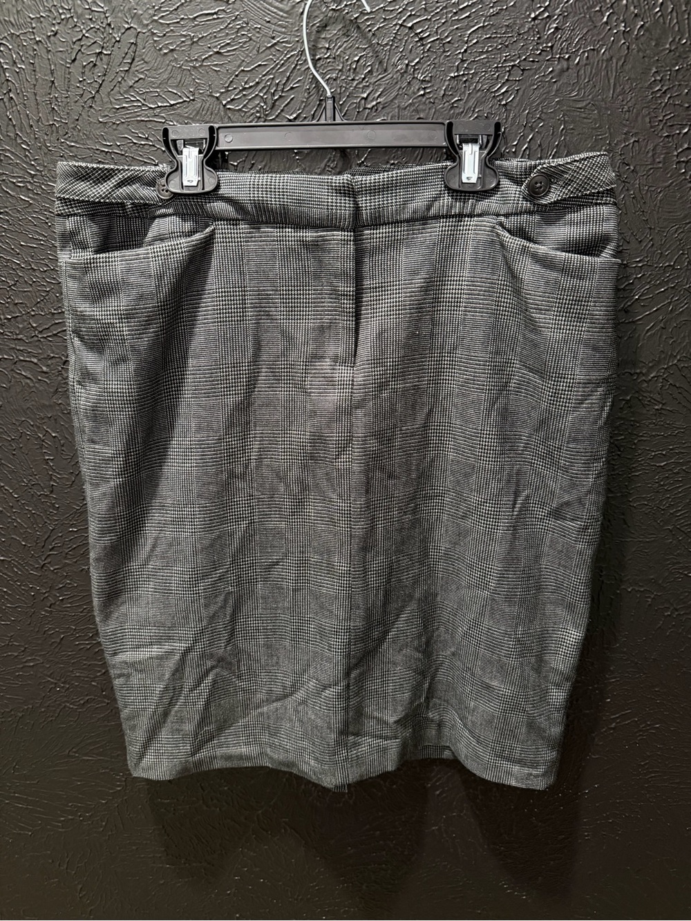 Vintage Norma Kamali Gray Plaid Pencil Skirt